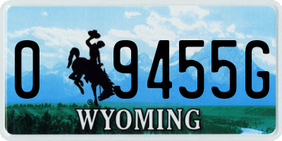 WY license plate 09455G