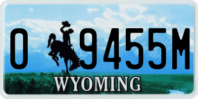 WY license plate 09455M