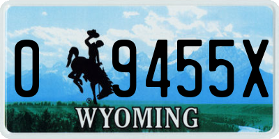 WY license plate 09455X