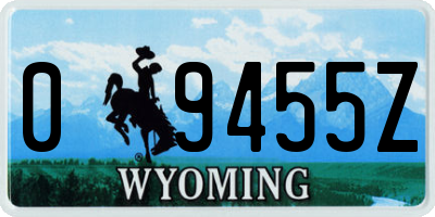 WY license plate 09455Z