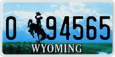 WY license plate 094565