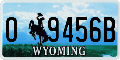 WY license plate 09456B