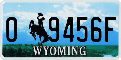 WY license plate 09456F