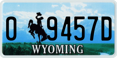 WY license plate 09457D