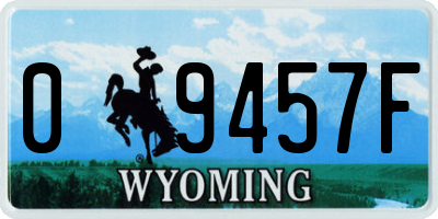WY license plate 09457F