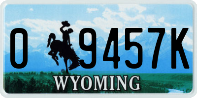 WY license plate 09457K
