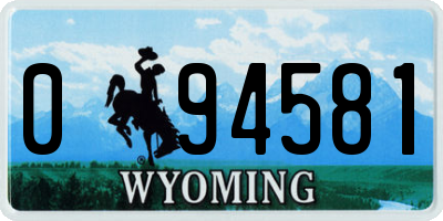 WY license plate 094581