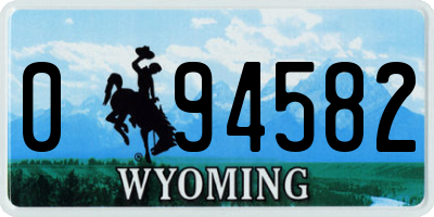 WY license plate 094582