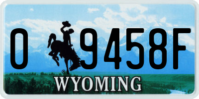WY license plate 09458F