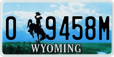 WY license plate 09458M