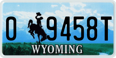 WY license plate 09458T