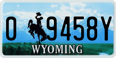 WY license plate 09458Y