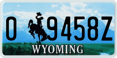 WY license plate 09458Z