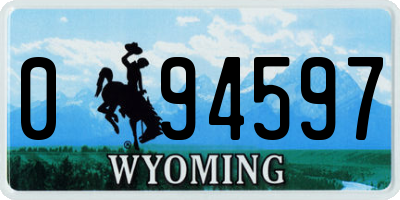 WY license plate 094597