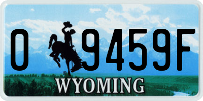 WY license plate 09459F