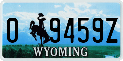 WY license plate 09459Z