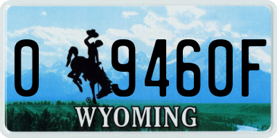 WY license plate 09460F