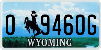 WY license plate 09460G