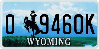 WY license plate 09460K