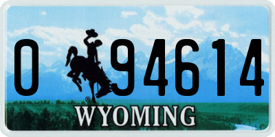 WY license plate 094614