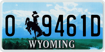 WY license plate 09461D