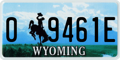 WY license plate 09461E