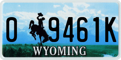 WY license plate 09461K