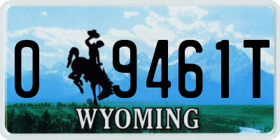 WY license plate 09461T