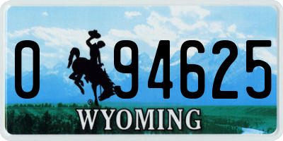 WY license plate 094625