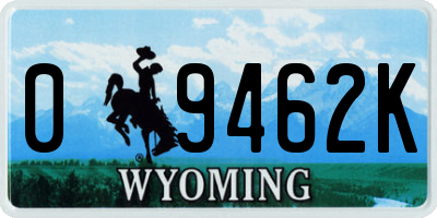 WY license plate 09462K