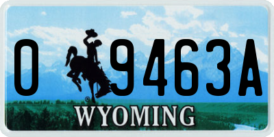 WY license plate 09463A