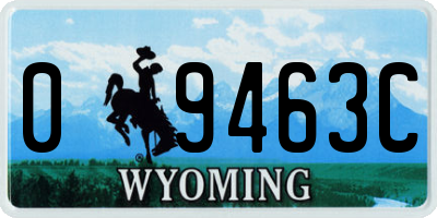 WY license plate 09463C