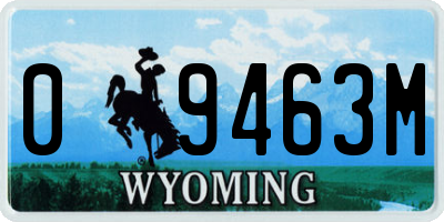 WY license plate 09463M