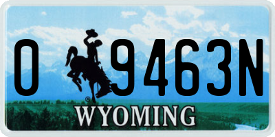 WY license plate 09463N