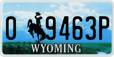 WY license plate 09463P