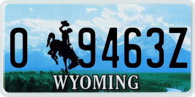 WY license plate 09463Z