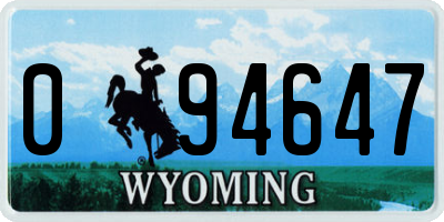 WY license plate 094647