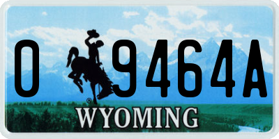WY license plate 09464A