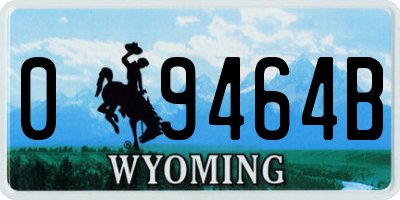 WY license plate 09464B