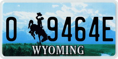 WY license plate 09464E