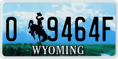 WY license plate 09464F