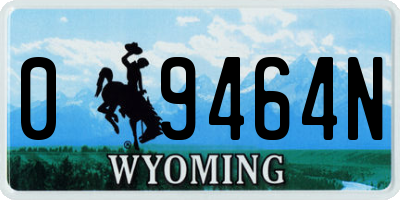 WY license plate 09464N