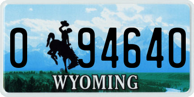 WY license plate 09464O