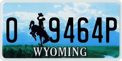 WY license plate 09464P