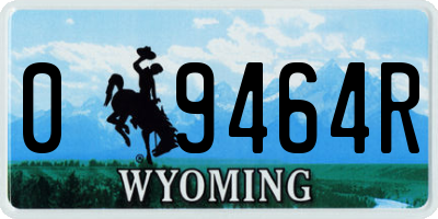 WY license plate 09464R