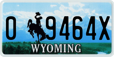 WY license plate 09464X