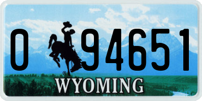 WY license plate 094651