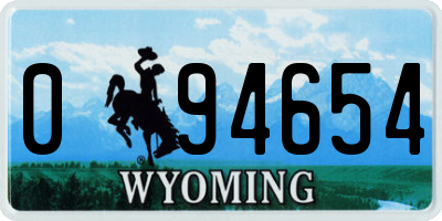 WY license plate 094654