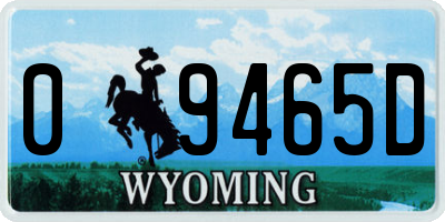 WY license plate 09465D