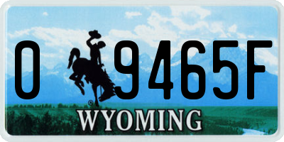 WY license plate 09465F